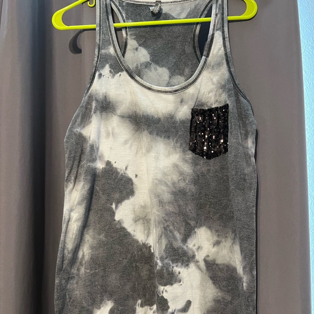 Black/Gray Tie-Dye Tank